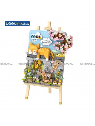 Đồ Chơi Lắp Ráp Mô Hình Tranh 3D Lie Flat Cat Hãng Loz